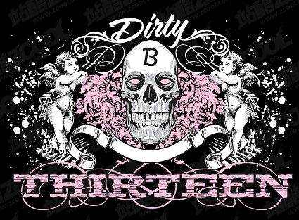 エロスと頭蓋骨のベクター素材