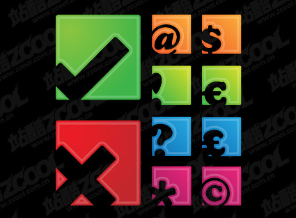 簡単な正方形の記号アイコンのベクター素材