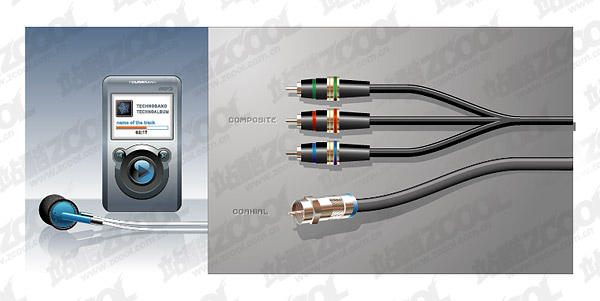音楽プレイヤーとステレオの行ベクター材料