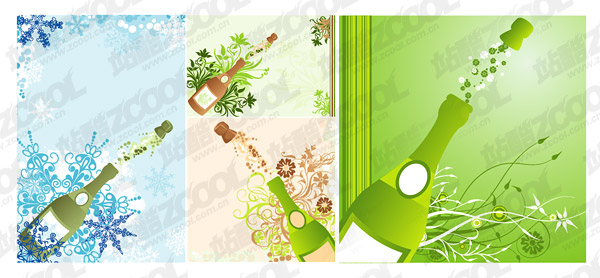 オープン トレッド パターン ベクター材料とシャンパンの瞬間