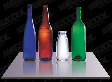 ベクター素材の現実的な AI ボトルをレンダリング