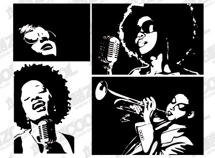 黒と白の文字のベクター素材