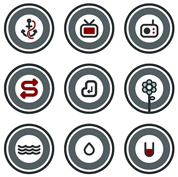 ベクター漫画アイコンをラウンドします。