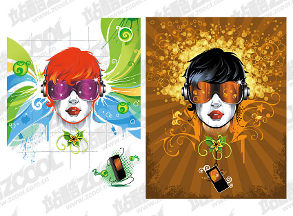 ベクター材料の女の子のテーマ音楽