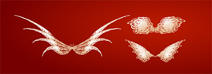 線のベクターの翼