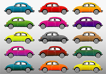 カラフルなクラシックカー ベクター材料