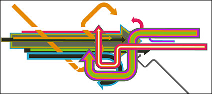 色ベクター材料のトレンド ライン