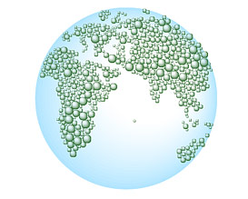 地球 2 の水ベクター地図