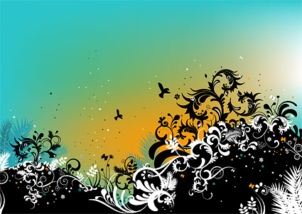 クールな傾向や鳥の写真のパターン ベクター材料