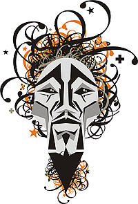 ベクターのロゴに直面します。