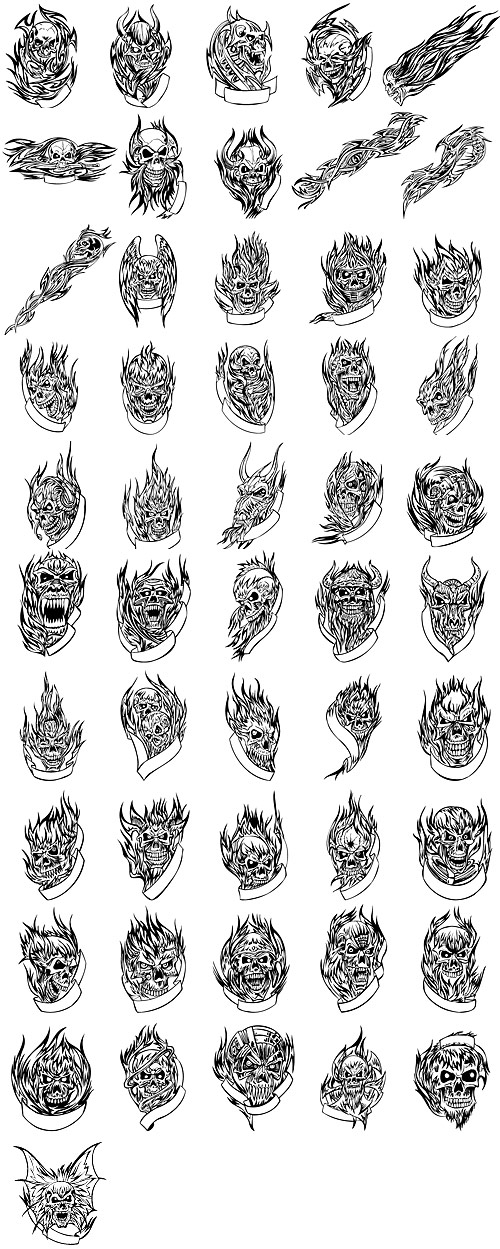 ベクターの頭骨のロゴ