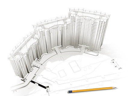 3 D の建物とフロア プラン-6