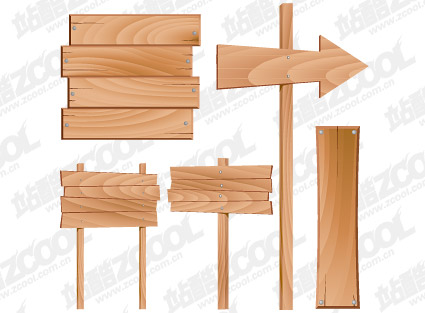 木材サイン ベクター材料 無料素材イラスト ベクターのフリーデザイナー