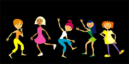 素敵な漫画の女の子のベクター素材