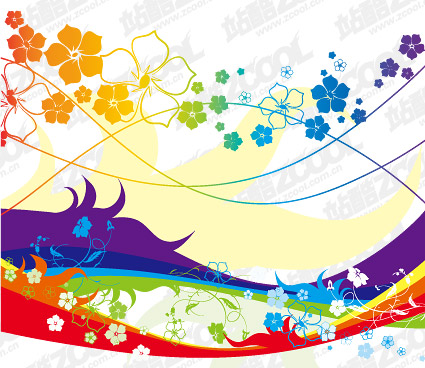 鮮やかな小さな花をベクターします。