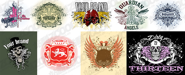 大陸トレンド要素ベクター材料