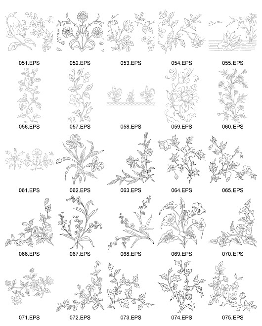 線画ベクター図 3 の花の種類 無料素材イラスト ベクターのフリーデザイナー