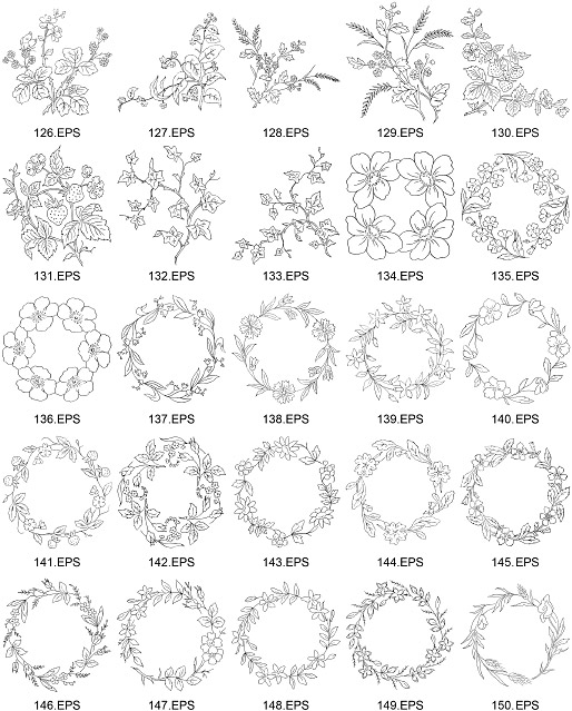 線画ベクター図 6 の花の種類 無料素材イラスト ベクターのフリーデザイナー