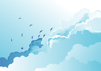 ダヤン ベクター青い空と白い雲 無料素材イラスト ベクターのフリーデザイナー