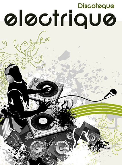 DJ の音楽とパターン ベクター