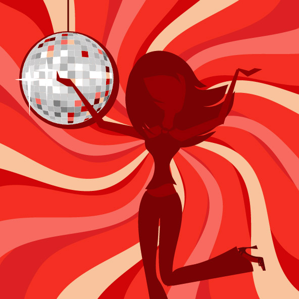 ディスコの女の子のベクター素材