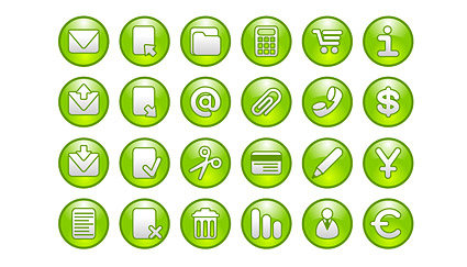 共通の緑の円形のロゴ