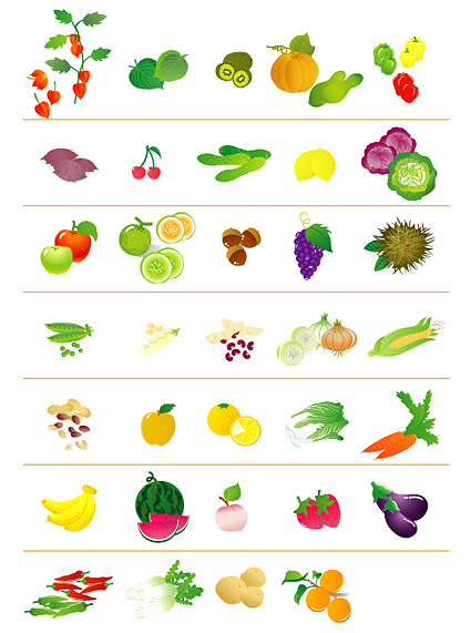 果物や野菜のアイコン