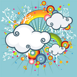 虹 雲のイラスト 無料素材イラスト ベクターのフリーデザイナー