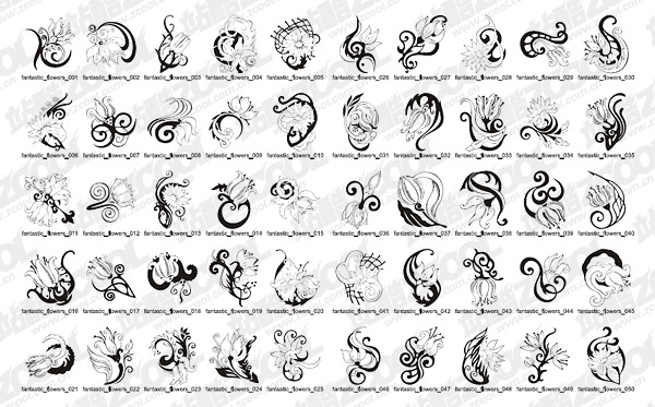花のパターン ベクター材料 2 のトーテム