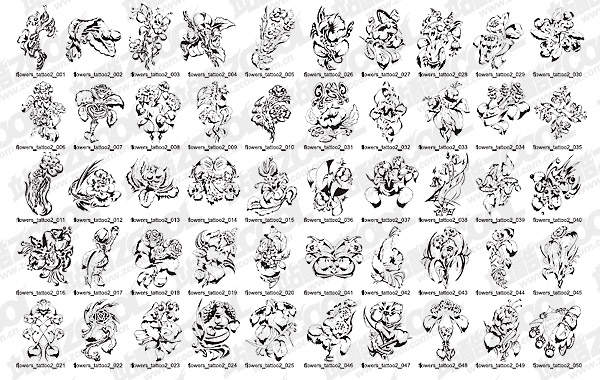 花のパターン ベクター材料 3 トーテム