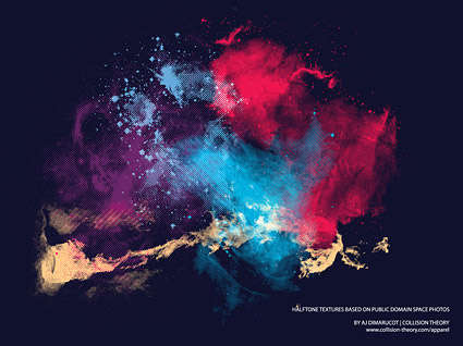 インクのしみに上るライト