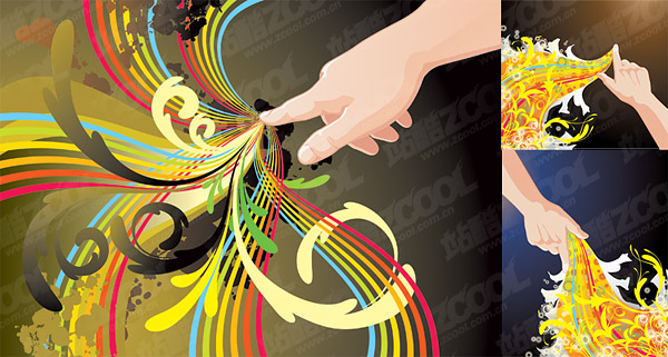 素材をベクター指のハイライト