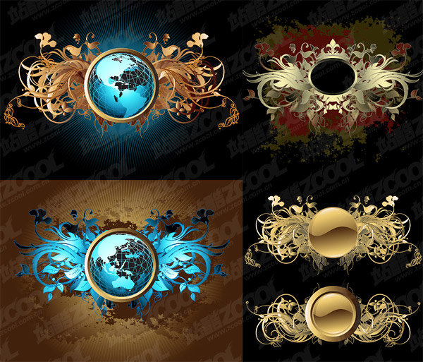 地球材料のベクターの豪華なパターン