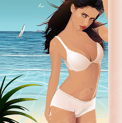 海の水着素材の美しさ