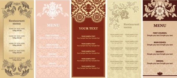 豪華なレストラン メニュー ベクター無料ベクター 6.58 MB