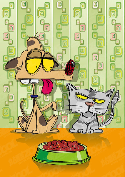 猫と犬のベクター