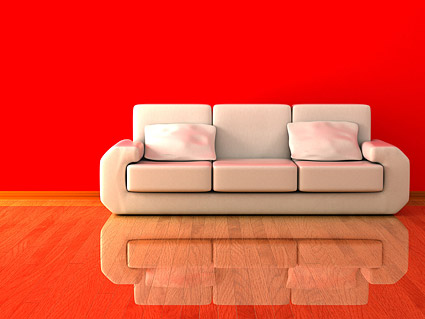 白いソファの素材の 3 D 画像