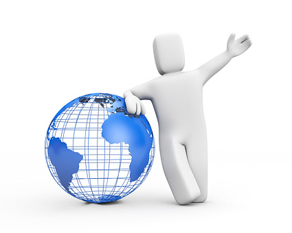 ほとんどの材料が付いている地球の 3 D 画像