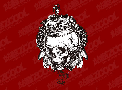 黒と白の頭蓋骨のベクター素材