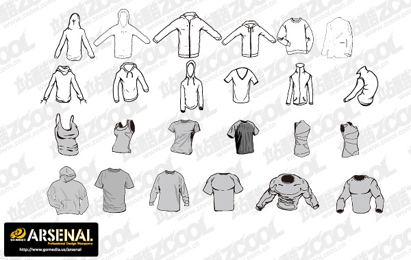 メディア生産動向ベクター素材 Set13 空白のファッショントレンドを行く