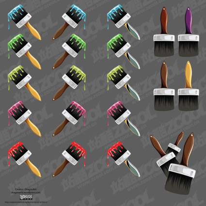 ベクター ペイント ブラシ材料