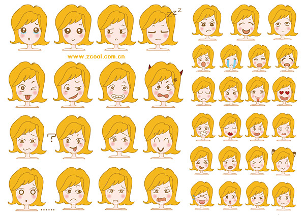 少女の頭甘い式ベクター材料