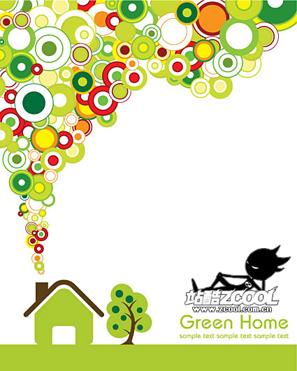 家の緑のベクター素材