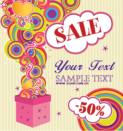 割引販売動向ベクター材料 3