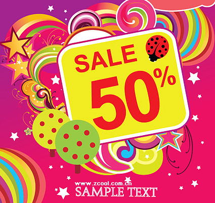 割引販売動向ベクター材料 4