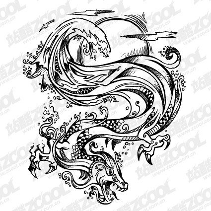 激しいドラゴン ベクター材料