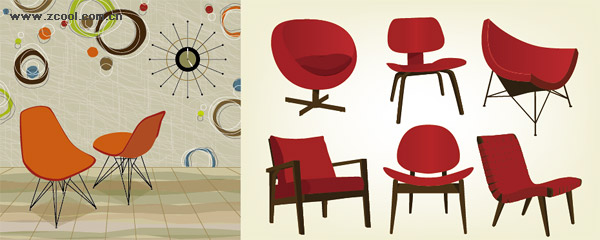 ファッション椅子ベクター材料