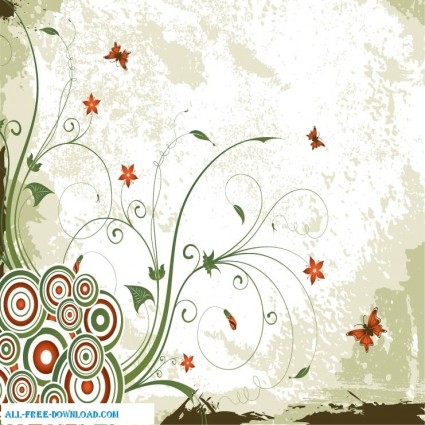 花グランジ花 - ベクター無料ベクター