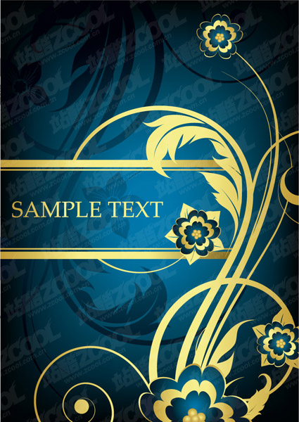 ゴールデン ファッション パターン ベクター材料