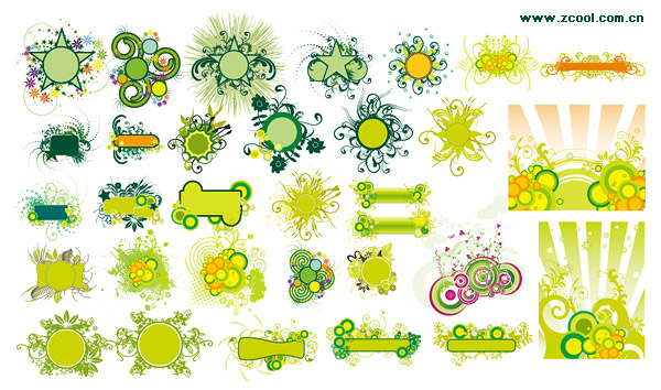 緑色のファッション パターン ベクター材料